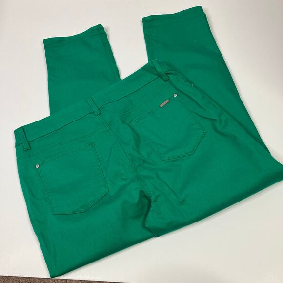 Chico's | So Slimming Girlfriend Crop Jeans High Rise Green Denim Chicos 2/US 12 - Picture 6 of 7